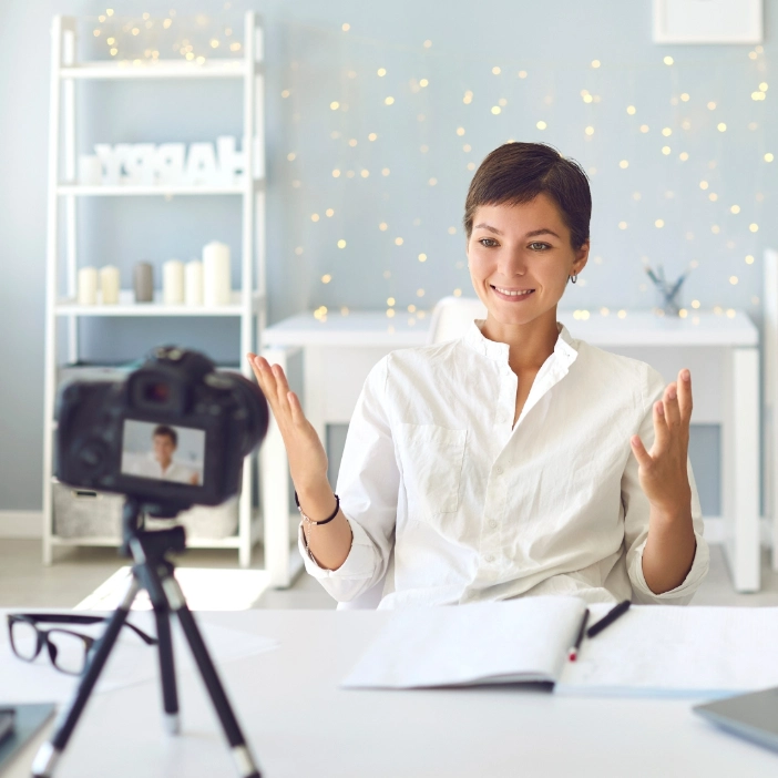 Busy practitioner recording her video